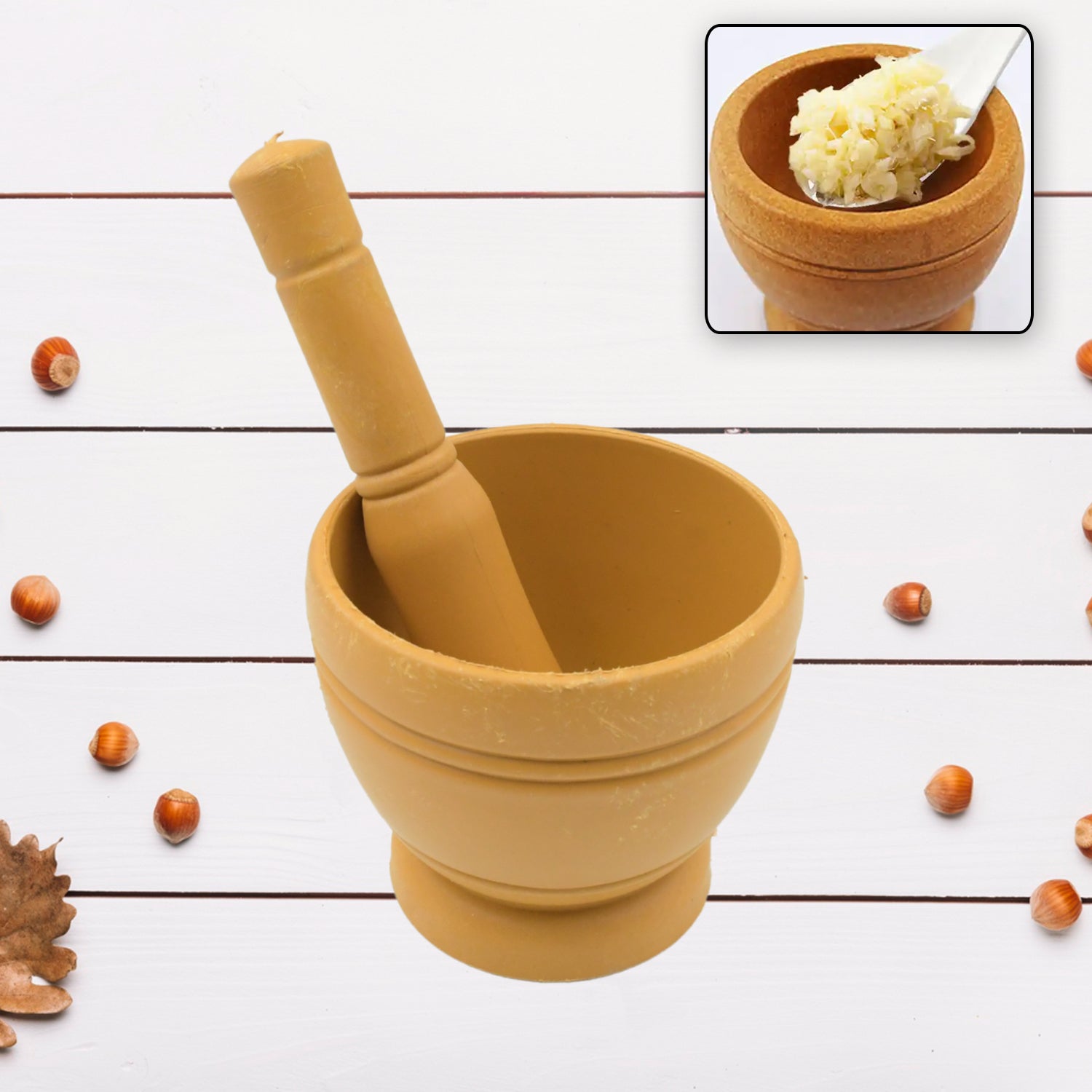 Mortar and Pestle Spice Grinder - Traditional Khalbatta for Kitchen Herb & Spice Preparation