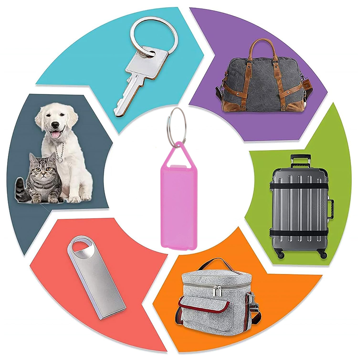 Yashu Multicolor Keychain Label Tags For Office, Home, Storage Use (50 Pcs Set)