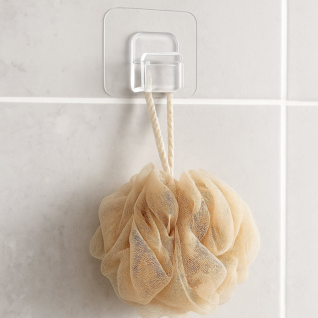 Heavy-Duty Transparent Wall Hook with Seamless Adhesive Backing (1 Pc)