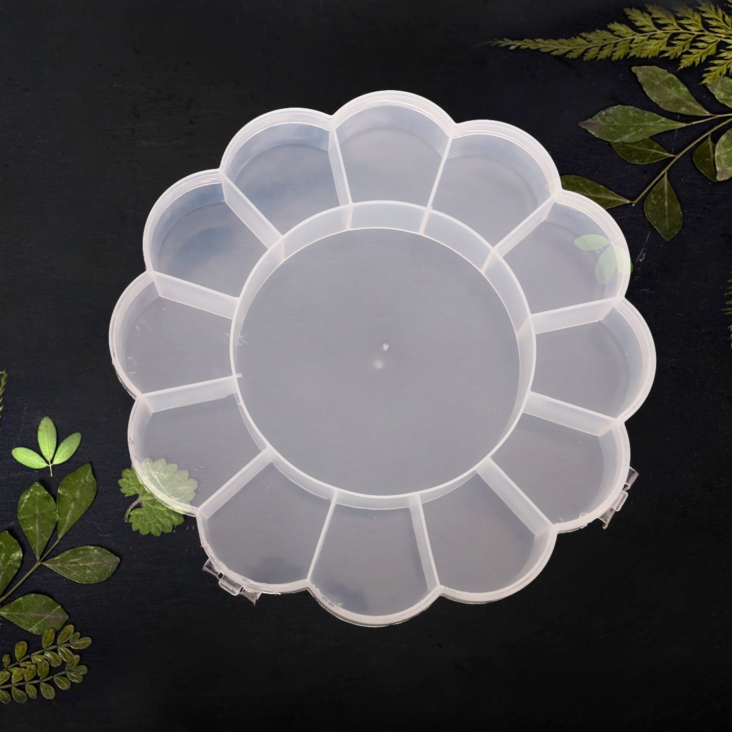 Round Compartment Plastic Storage Box (1 Pc)