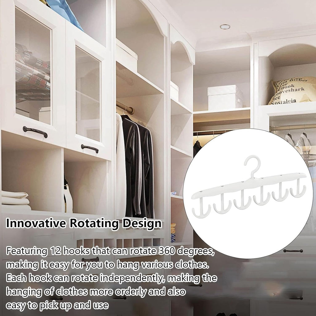 Rotatable Tank Top Hanger – Space Saving Closet Organizer for Dorms & Apartments (12-Hook)