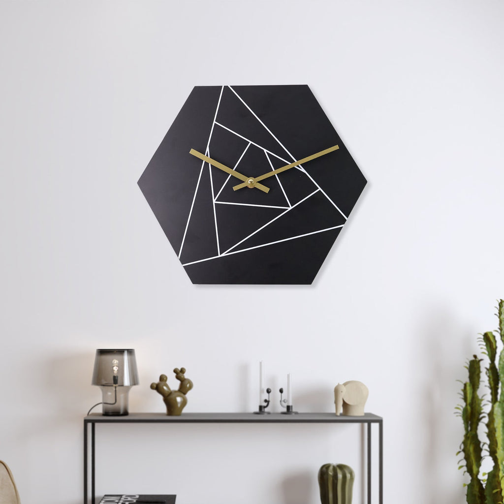Modern Geometric Hexagon Wall Clock (1 Pc)