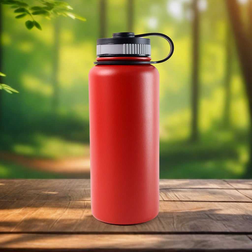Red Stainless Steel Double Wall Vacuum-Insulated Drink Water Bottle (1000 ML)