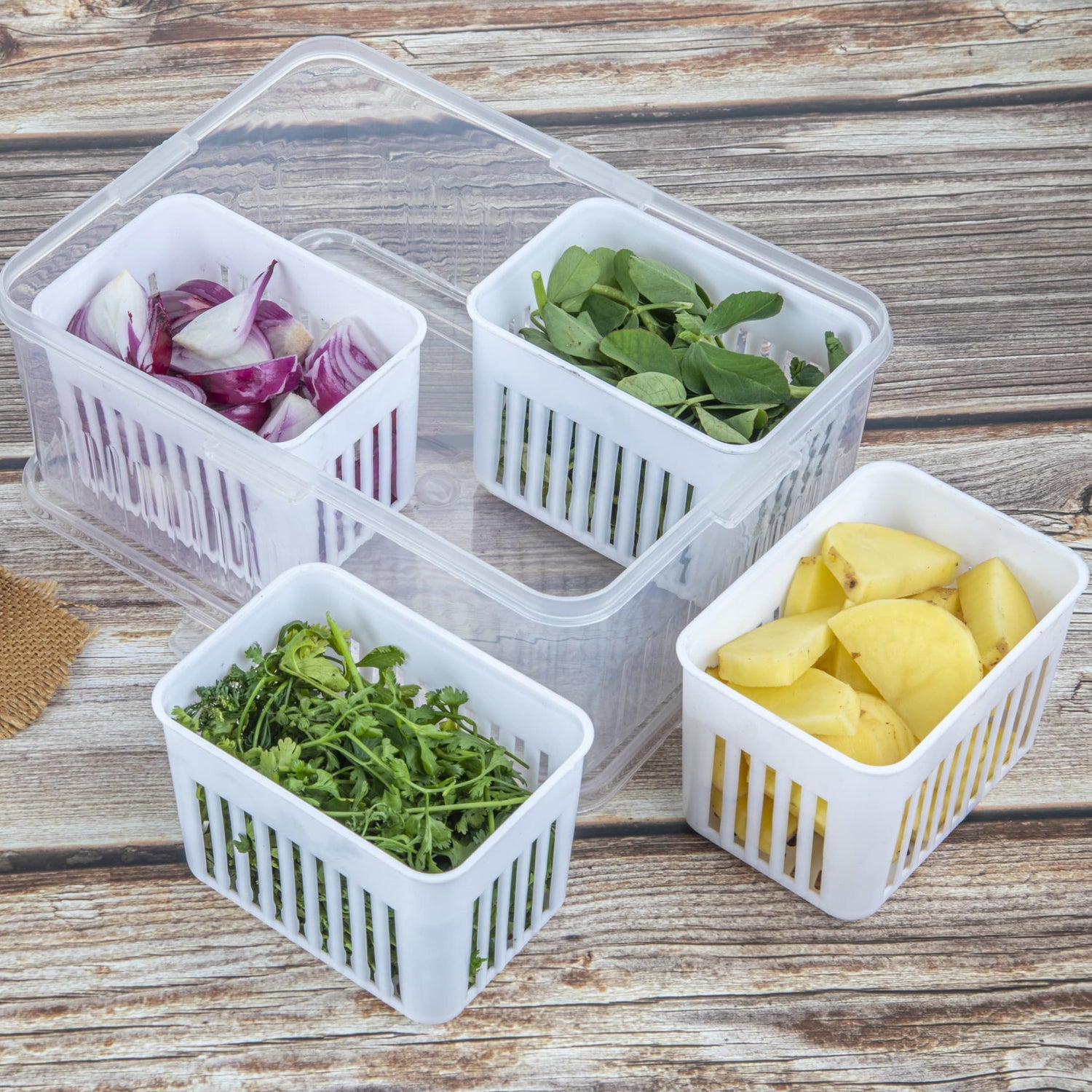 Fridge Storage Box – Freezer & Kitchen Organizer for Vegetables & Food (1 Pc)