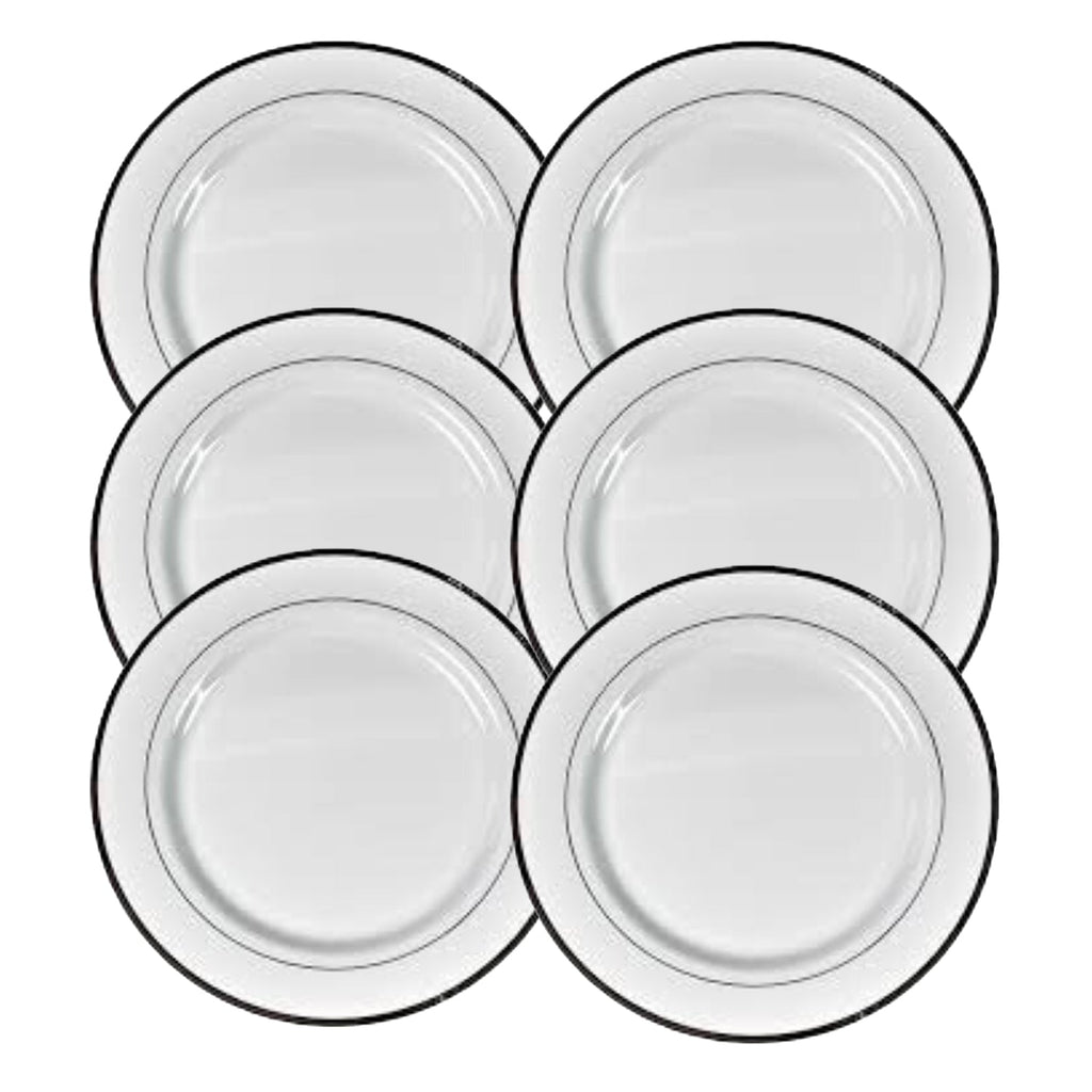 Round Plastic Dinner Plates Wedding Birthday Party Tableware Supplies (6 Pcs Set)