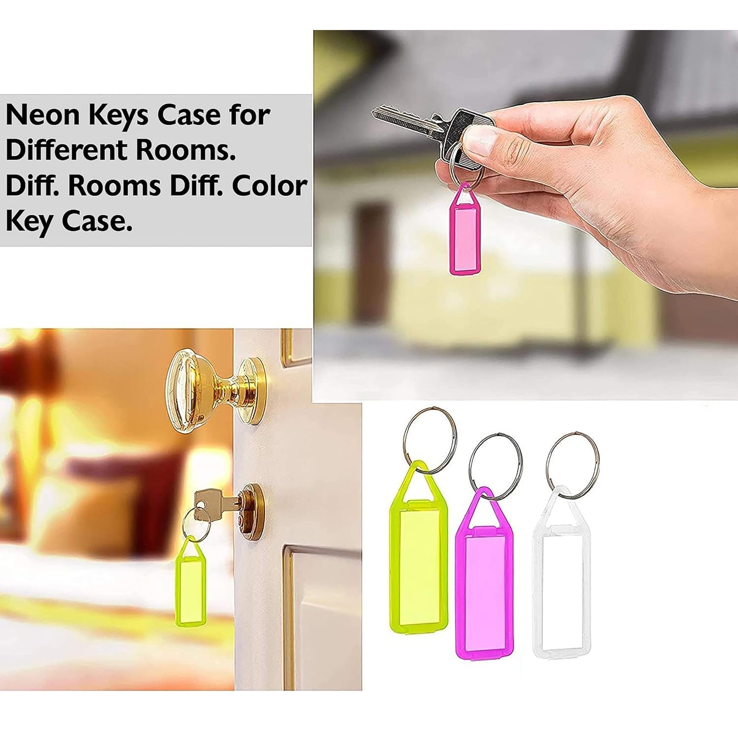 Yashu Multicolor Keychain Label Tags For Office, Home, Storage Use (50 Pcs Set)