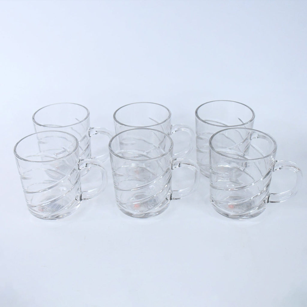 Glass Coffe & Tea Cup / Mug Enjoy Your Drink in Style, Water glass (6 pcs Set / 220 ML)