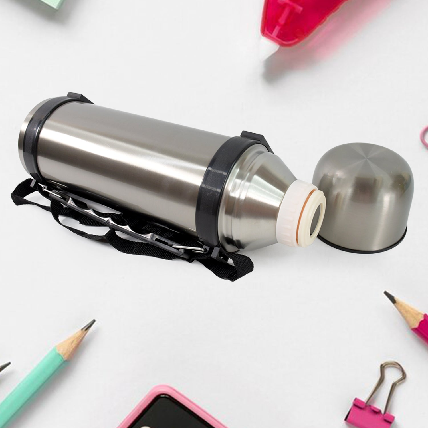 Stainless Steel Insulated Vacuum Bottle (1200ml Approx / Mix Color / 1 Pc)