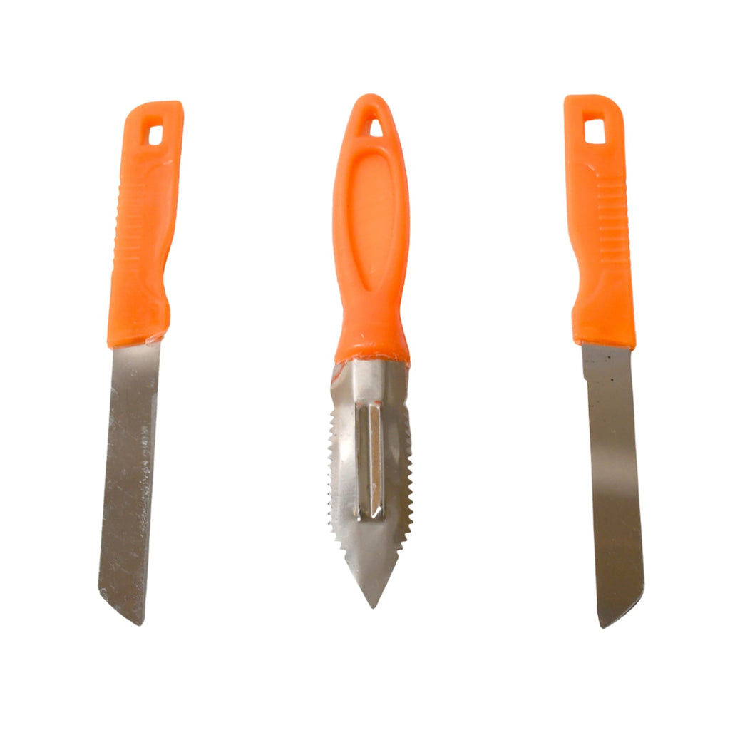 3in1 Multipurpose Stainless Steel Classic Kitchen Knife Set of 3 for Fruits and Vegetable Chopping / Cutting / Peeling, Kitchen Knife / Vegetable Peeler / Plain Knife