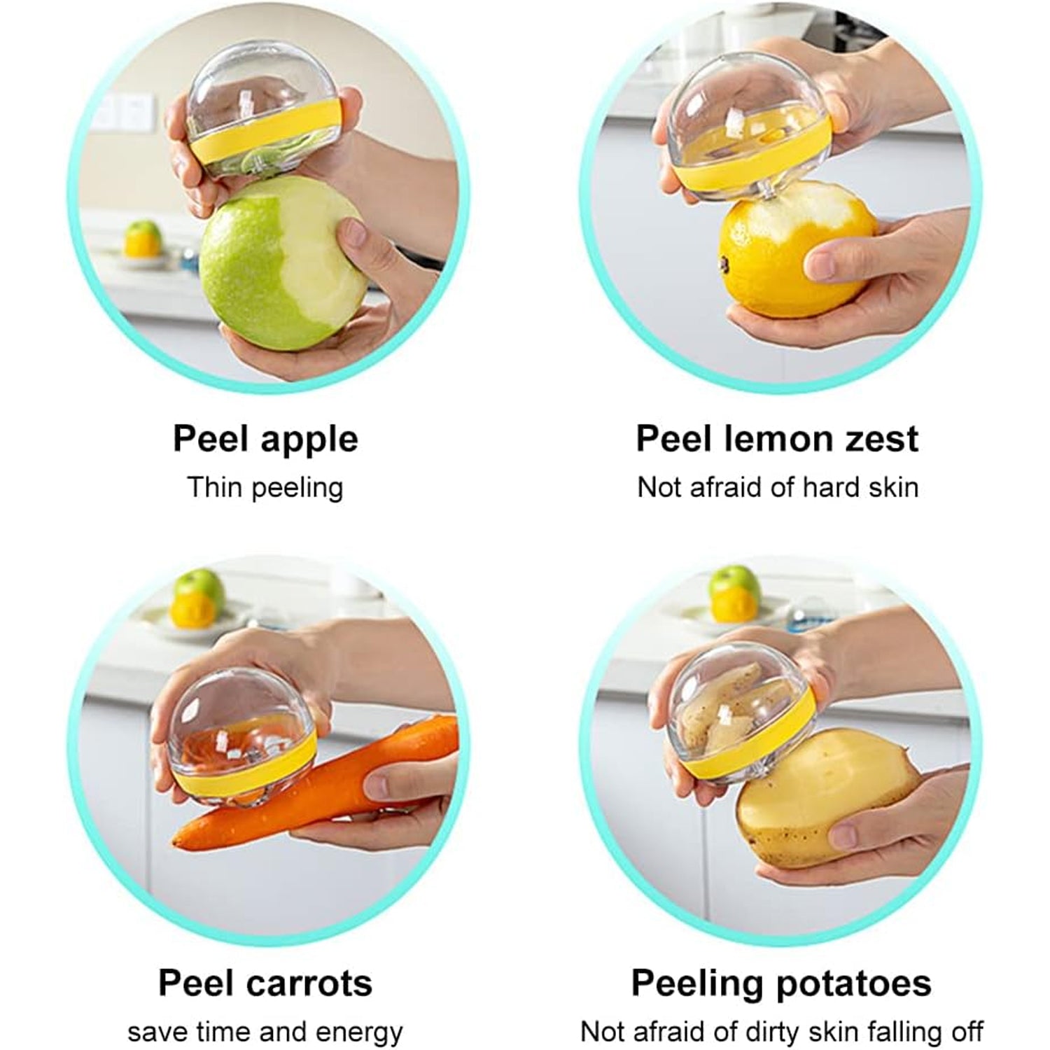 Multifunctional Round Peeler with Removable Storage – Washable Vegetable & Fruit Peeler for Kitchen (1 Pc / Mix Color)