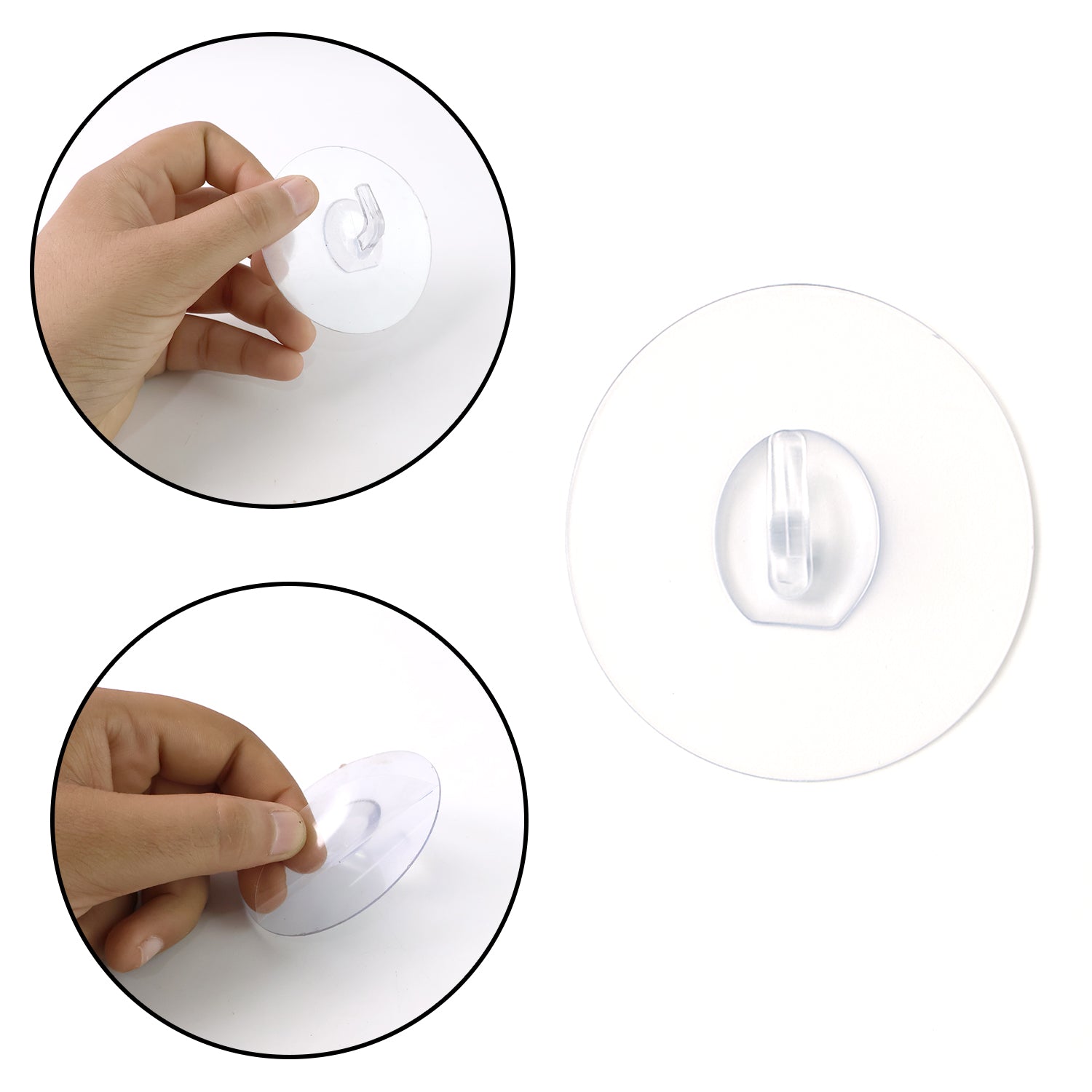 Transparent Wall-Mount Adhesive Hook with Strong Grip (1 Pc)