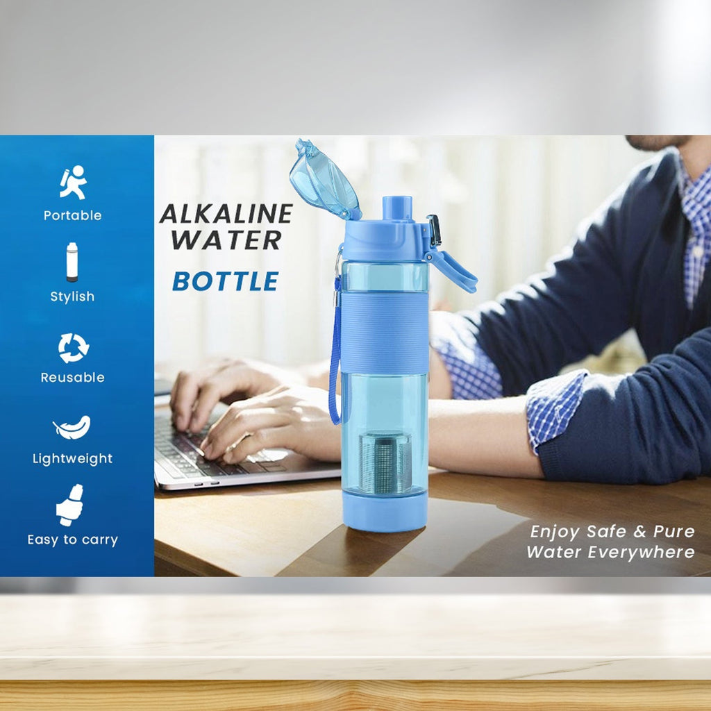Alkaline Water Bottle, with Food Grade Plastic, Stylish and Portable (Particulates not included)