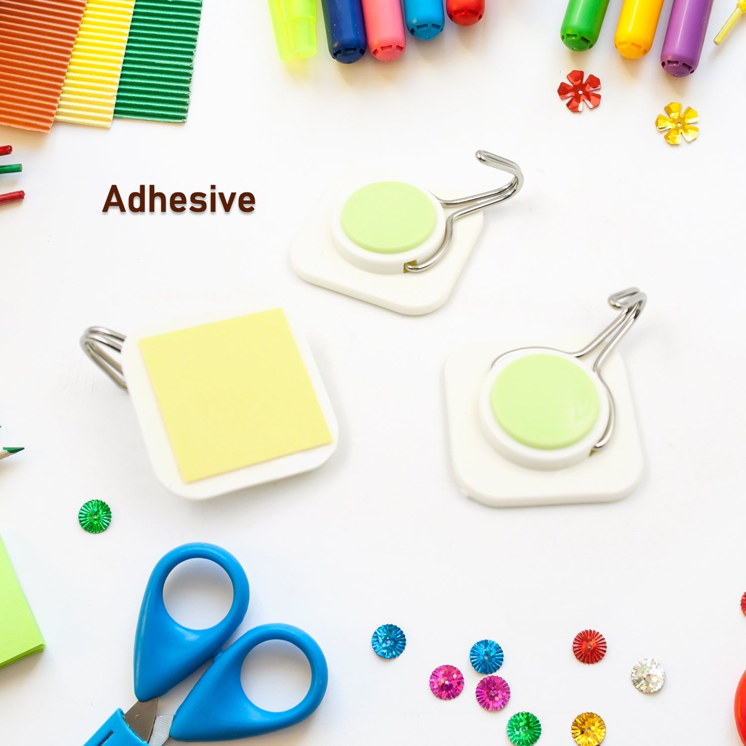 Multipurpose Self-Adhesive Wall Hooks for Home & Bath (3 Pc, Heavy Duty)