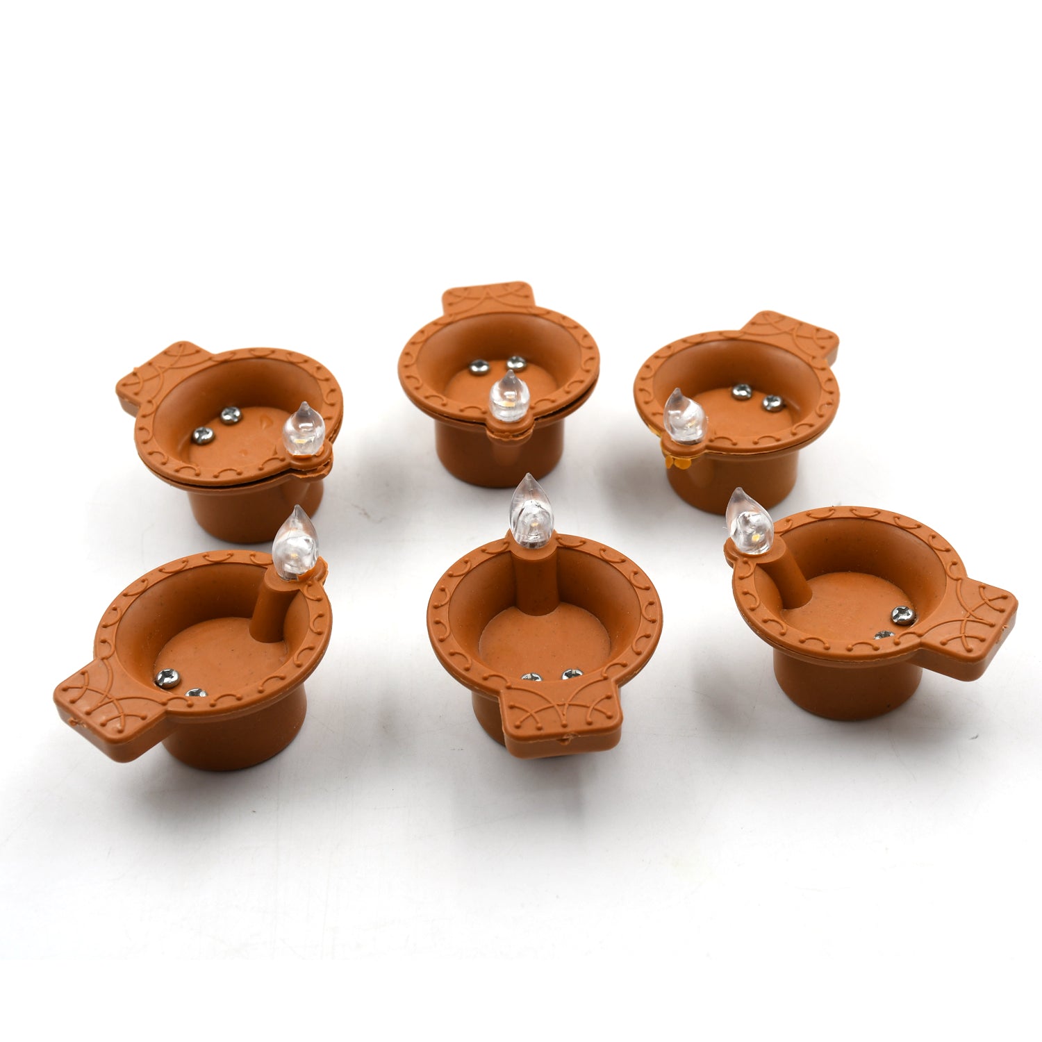 Water Sensor Diyas for Diwali Decoration | Diyas for Home Decoration| Diwali Decoration Items for Home Decor Diyas | Diwali LED Diyas Candle with Water Sensing Technology E-Diya, Diwali (6Pc Set)