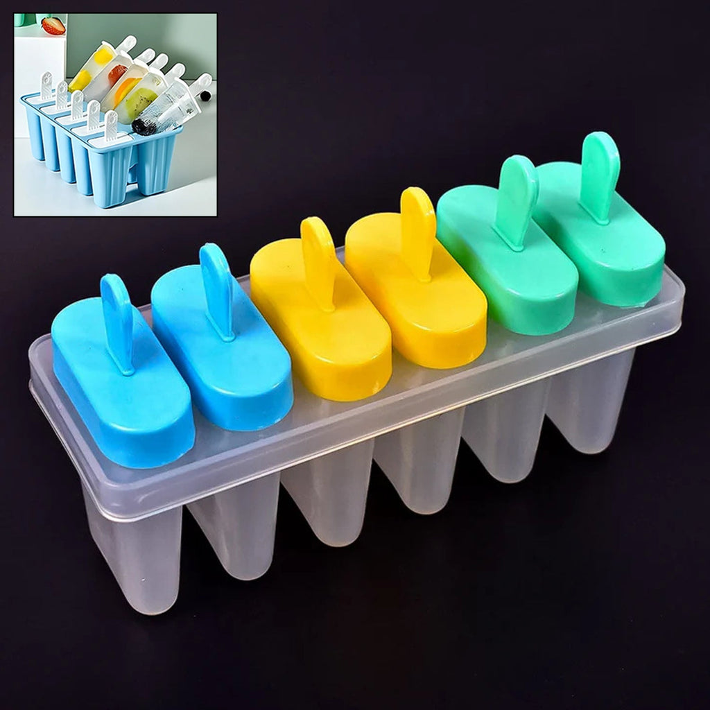 Ice Candy Maker Upgrade sicle Molds Sets 6 Ice  Makers Reusable Ice Lolly Cream Mold Home-Made sicles Mould with Stick