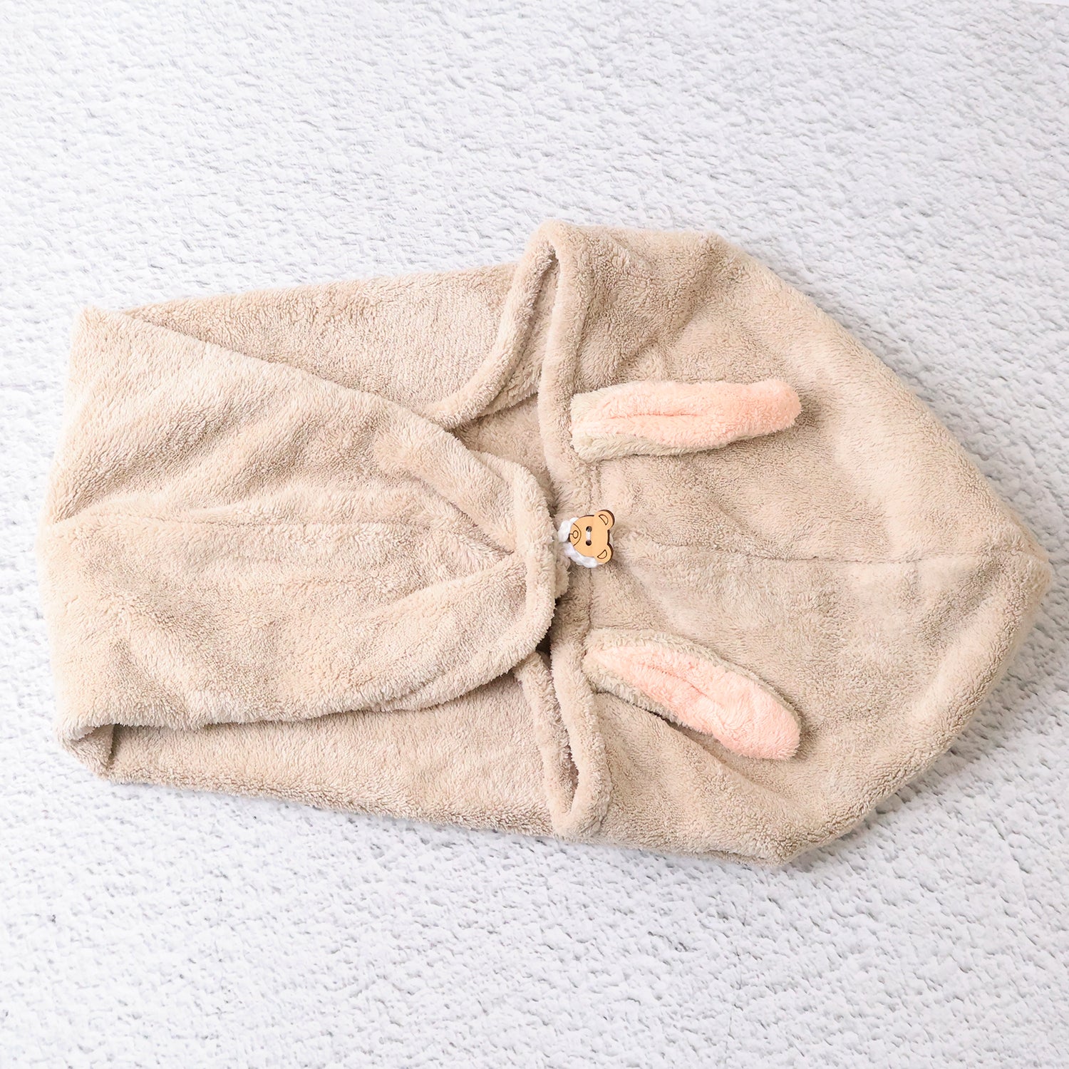 Cute Animal Ear Hooded Hair Drying Towel Wrap (1 Pc)