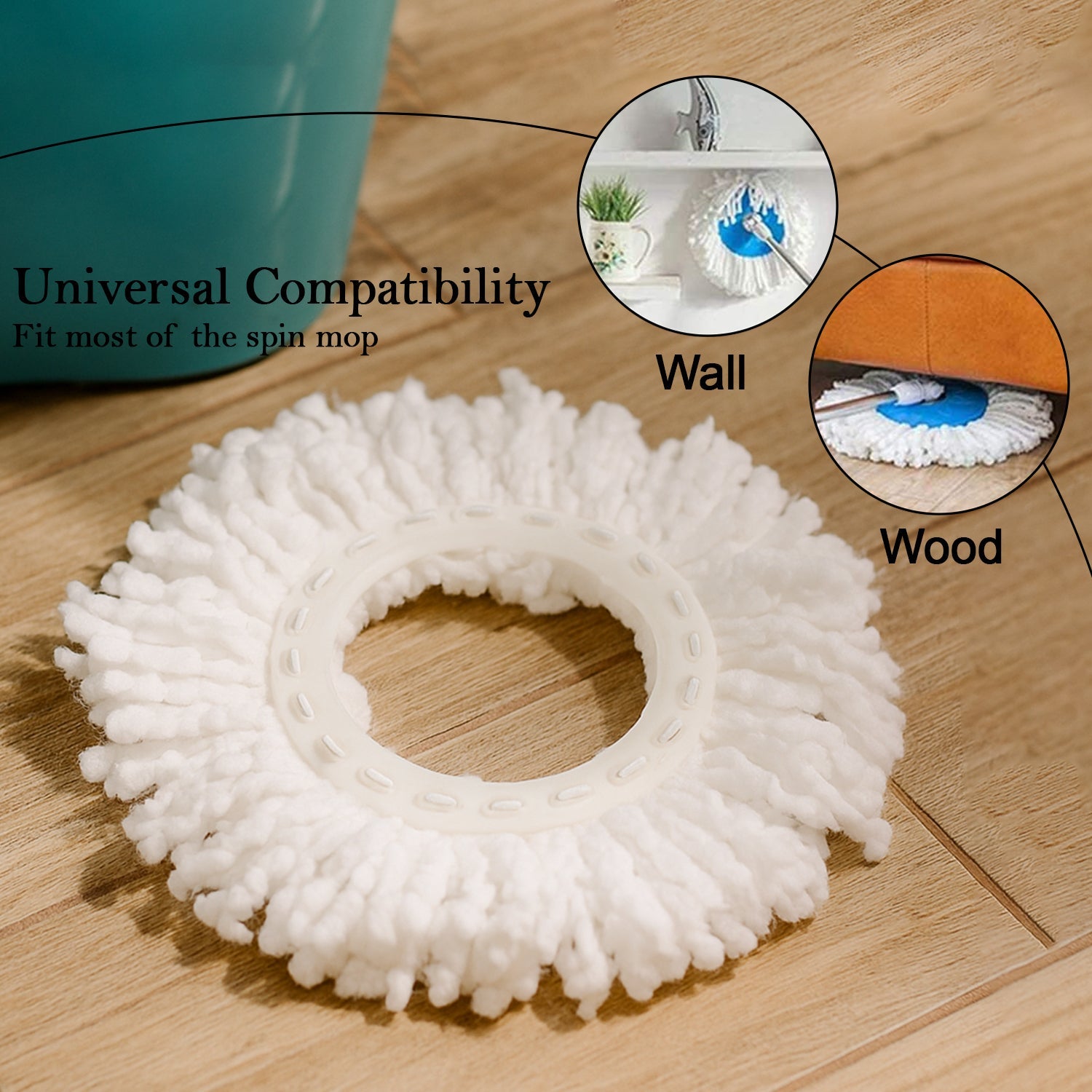 Microfiber Spin Mop Refill Head 360° Rotating Mop (5 Pc)