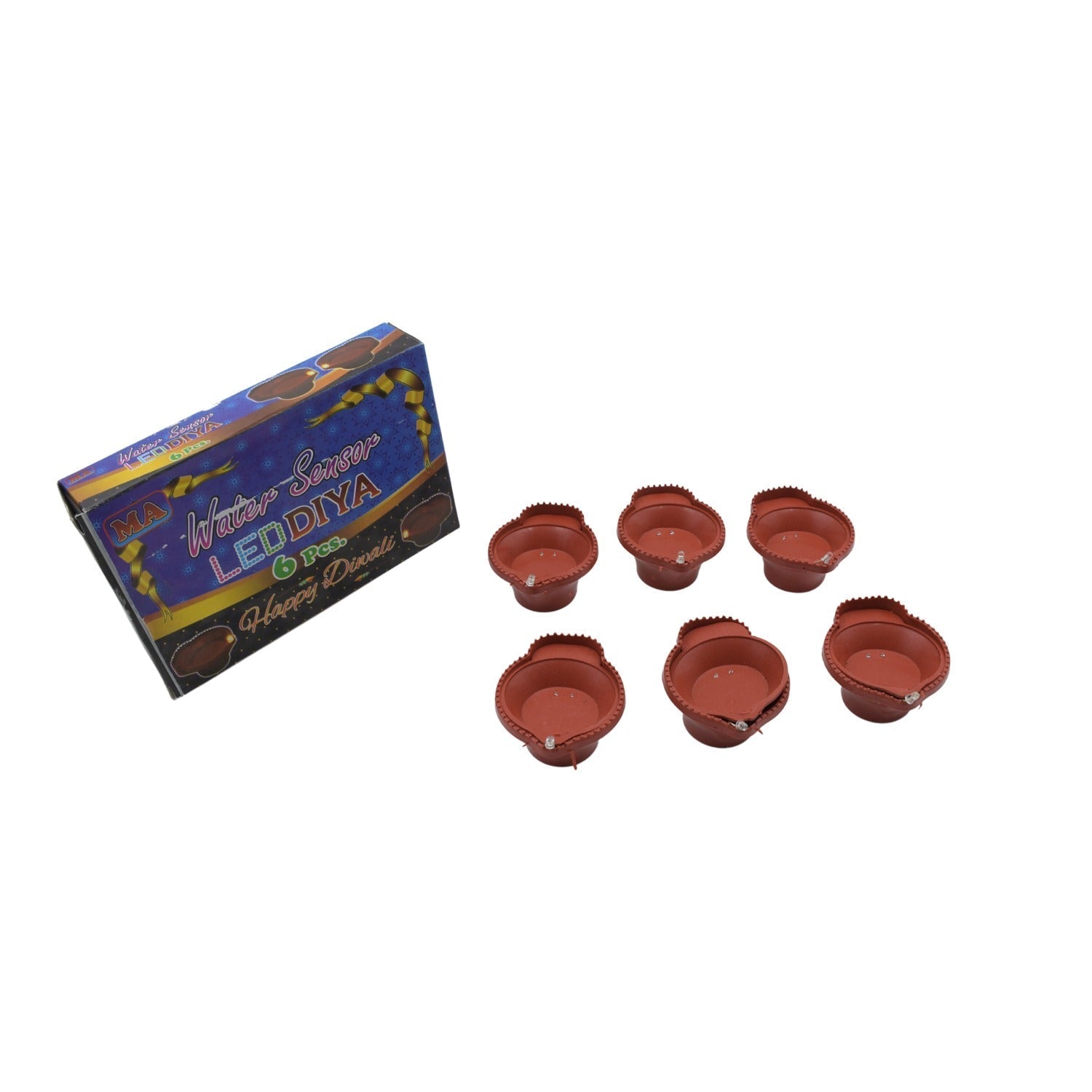 Water Sensor Diyas for Diwali Decoration | Diyas for Home Decoration| Diwali Decoration Items for Home Decor Diyas | Diwali LED Diyas Candle with Water Sensing Technology E-Diya, Diwali (6Pc Set)